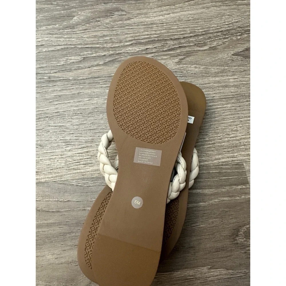 Tory Burch Braided Benton Thong Sandal White/brown Size 5
